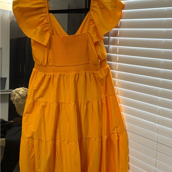 Express Yellow Maxi Sundress Flutter Sleeveless - Picture 6 of 10
